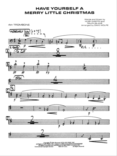 Have Yourself a Merry Little Christmas: 4th Trombone