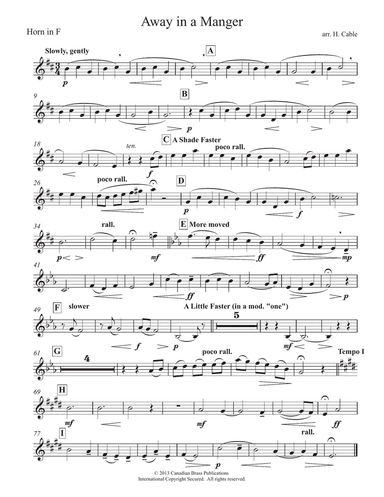 Away in a Manger (with Organ) - F Horn