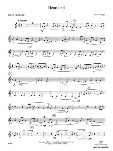 Heartland: 2nd B-flat Clarinet