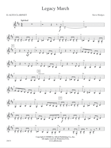 Legacy March: E-flat Alto Clarinet