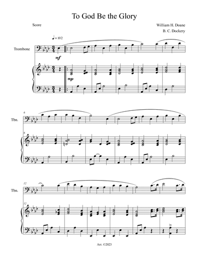 To God Be the Glory (Trombone Solo with Piano Accompaniment)