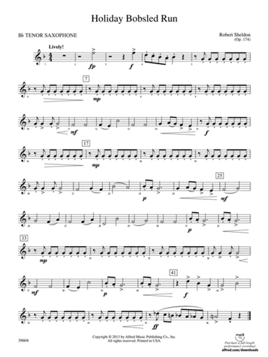 Holiday Bobsled Run: B-flat Tenor Saxophone
