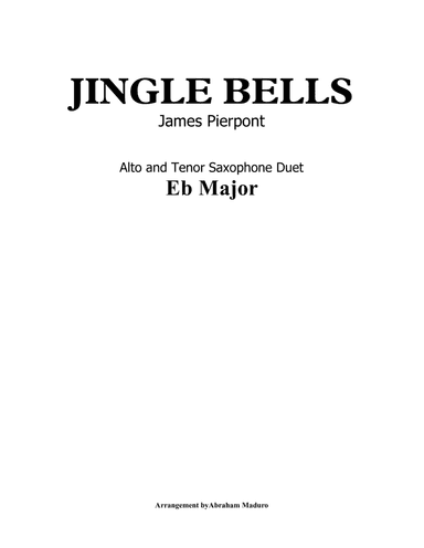 Jingle Bells Alto and Tenor Saxophone Duet