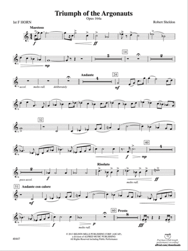 Triumph of the Argonauts: 1st F Horn