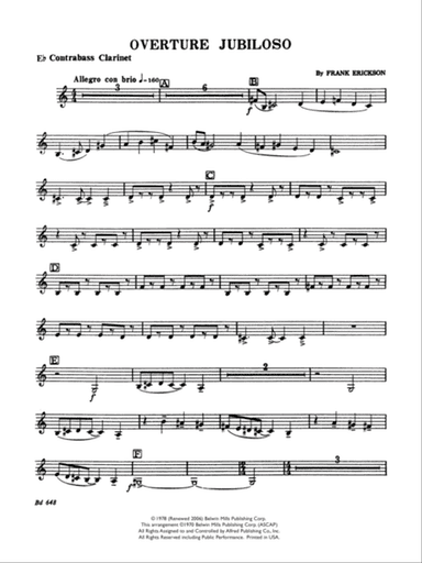 Overture Jubiloso: E-flat Contrabass Clarinet