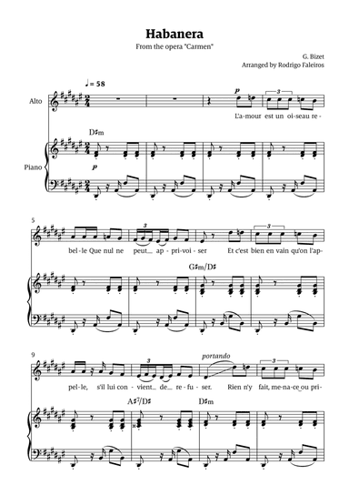 Habanera (for alto - D# minor/ Eb major)