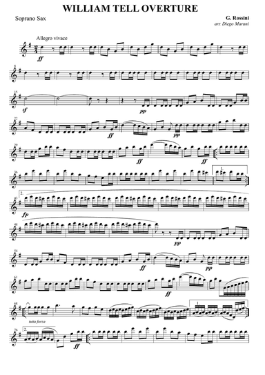 William Tell Overture for Saxophone Quartet (SATB)