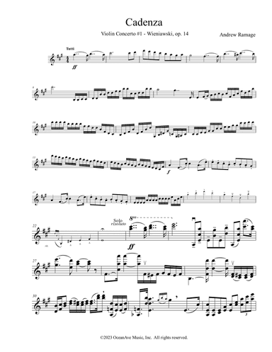 Cadenza - Violin Concerto #1 in F# minor, op. 14