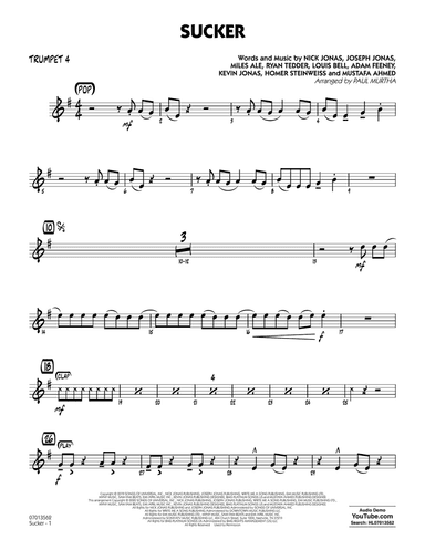 Sucker (arr. Paul Murtha) - Trumpet 4