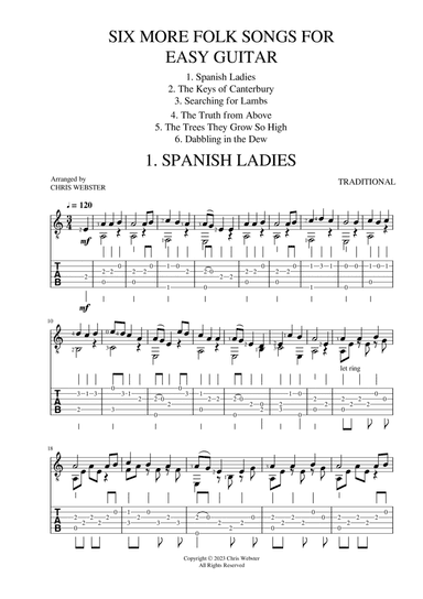 Six More Folk Songs for Easy Guitar