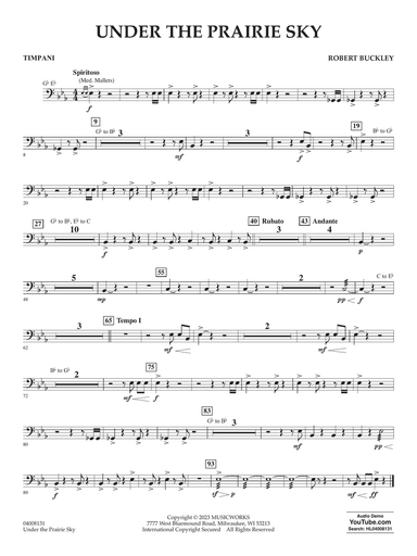 Under The Prairie Sky - Timpani