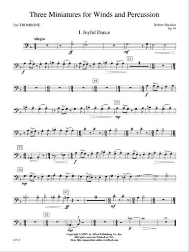 Three Miniatures for Winds and Percussion: 2nd Trombone
