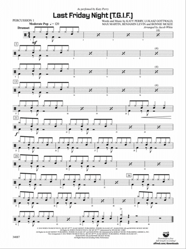 Last Friday Night (T.G.I.F.): 1st Percussion