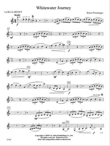 White Water Journey: 1st B-flat Clarinet