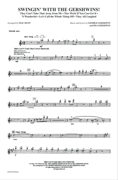 Swingin' with the Gershwins!: Tenor Saxophone