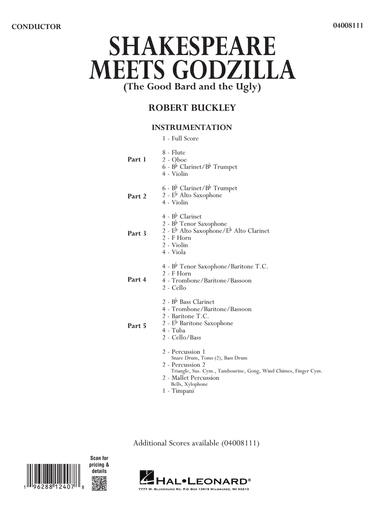 Shakespeare Meets Godzilla (The Good Bard and the Ugly) - Conductor Score (Full Score)