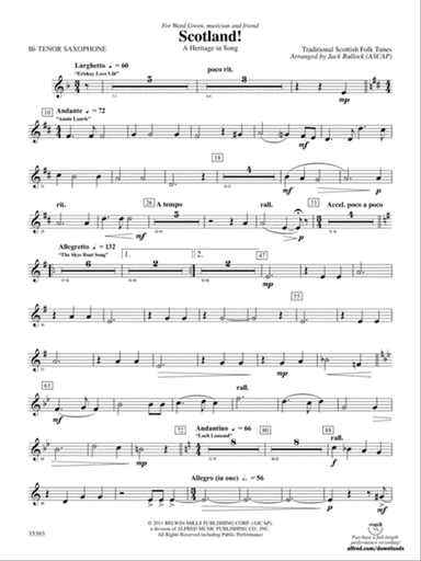 Scotland!: B-flat Tenor Saxophone