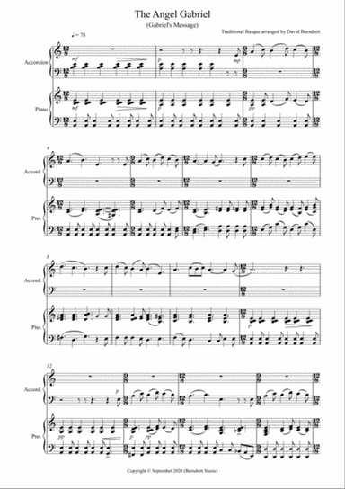 The Angel Gabriel for Accordion and Piano