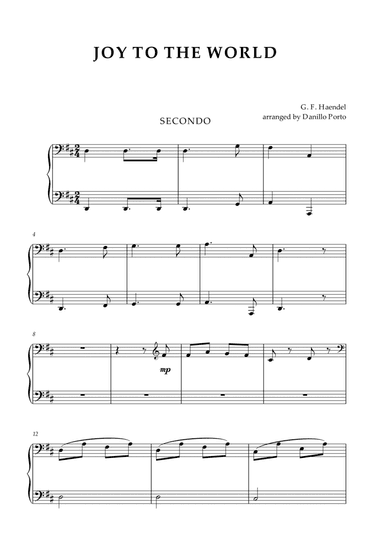 Joy To The World - Piano Four Hands
