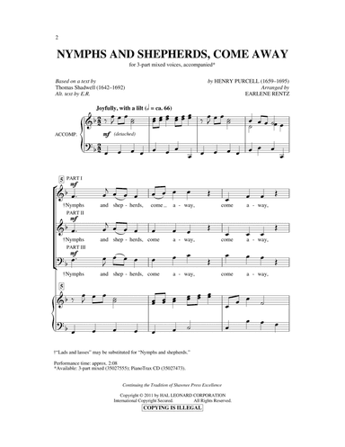 Nymphs And Shepherds, Come Away