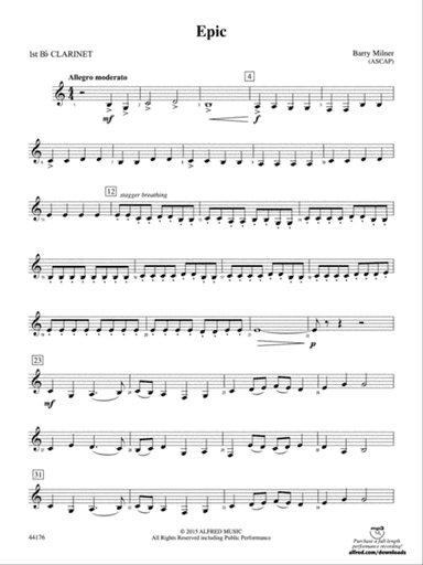 Epic: 1st B-flat Clarinet