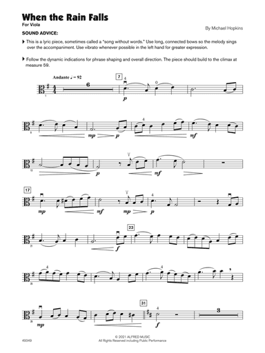 When the Rain Falls (Sound Innovations Soloist, Viola)