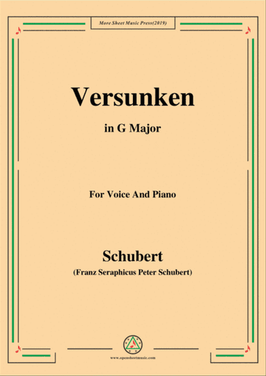 Schubert-Versunken,in G Major,for Voice&Piano