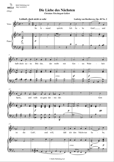 Die Liebe des Nachsten, Op. 48 No. 2 (Original key. E-flat Major)