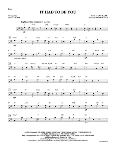 It Had to Be You: String Bass