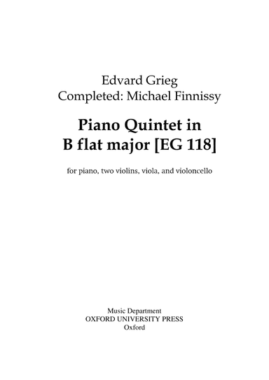 Piano Quintet in B flat major (EG 118)