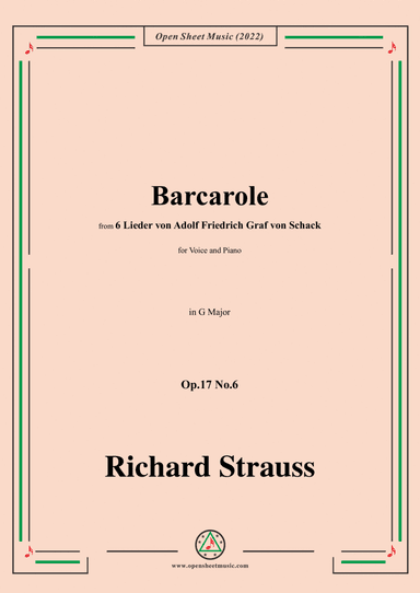 Richard Strauss-Barcarole,in G Major,Op.17 No.6
