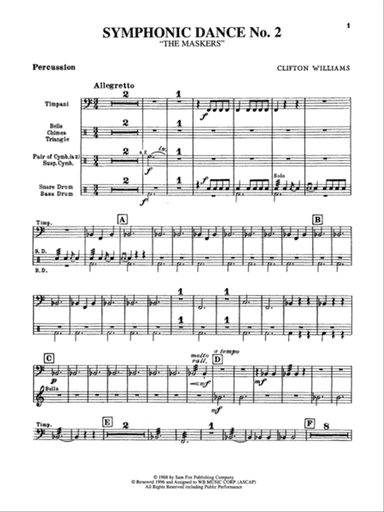 Symphonic Dance No. 2: 1st Percussion