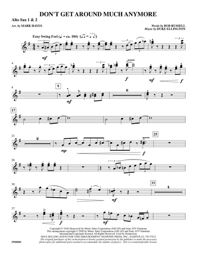 Don't Get Around Much Anymore (arr. Mark Hayes) - Alto Sax 1 & 2