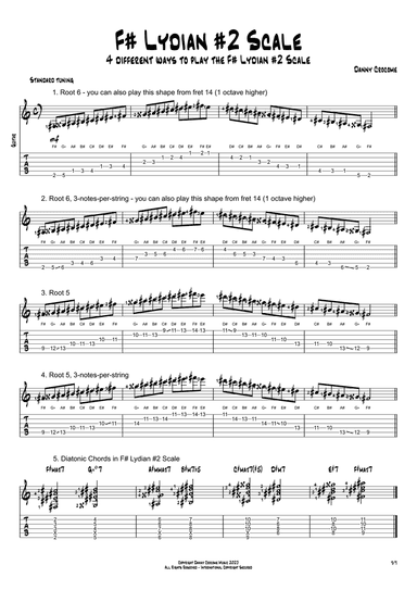 F# Lydian #2 Scale (4 Ways to Play)