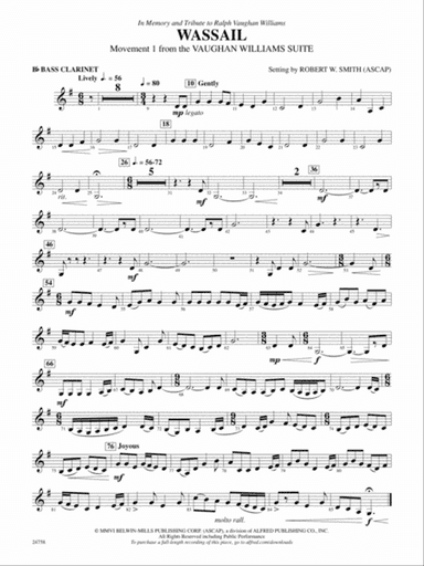 Wassail: B-flat Bass Clarinet