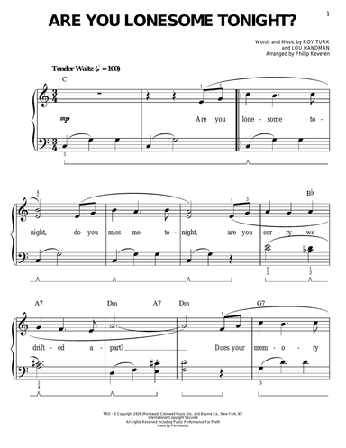 Are You Lonesome Tonight? (arr. Phillip Keveren)