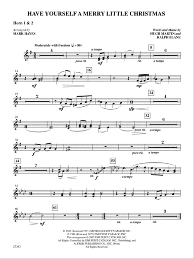Have Yourself a Merry Little Christmas: 1st & 2nd F Horns