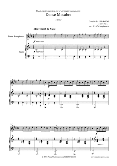Danse Macabre - Tenor Saxophone and Piano