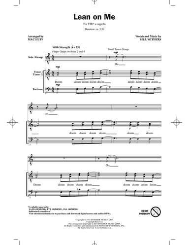 Lean On Me (arr. Mac Huff)