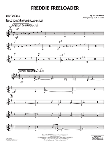 Freddie Freeloader (arr. Rick Stitzel) - Baritone Sax