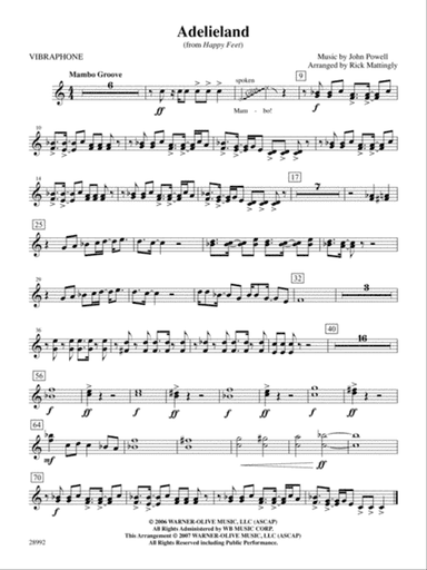 Adelieland (from Happy Feet): Vibraphone