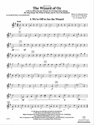 The Wizard of Oz: E-flat Baritone Saxophone