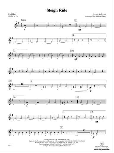 Sleigh Ride: (wp) 1st Horn in E-flat