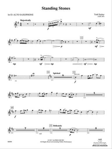 Standing Stones: E-flat Alto Saxophone