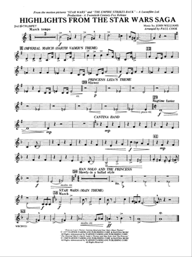 Highlights from the Star Wars Saga: 2nd B-flat Trumpet