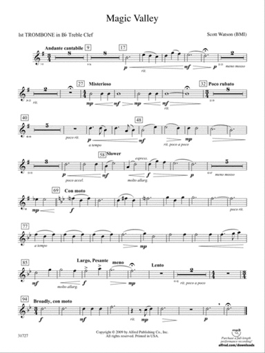 Magic Valley: (wp) 1st B-flat Trombone T.C.