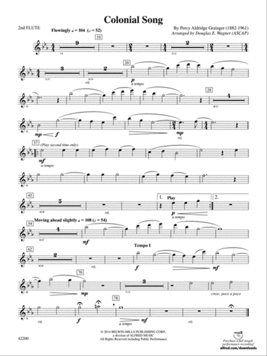 Colonial Song: 2nd Flute