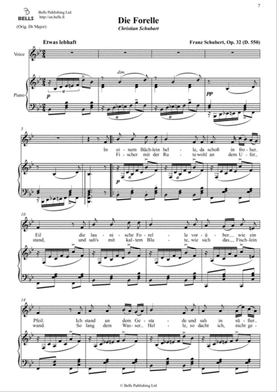 Die Forelle, Op. 32 (D. 550) (B-flat Major)