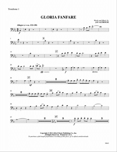 Gloria Fanfare: 1st Trombone