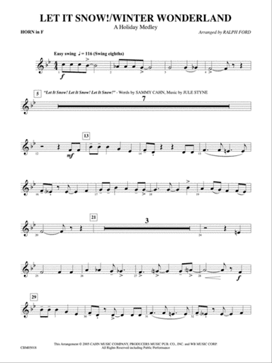 Let It Snow! / Winter Wonderland: 1st F Horn